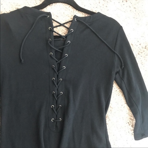 Reformation Wave View Sweater Dress Lace Up Back S - Picture 6 of 9